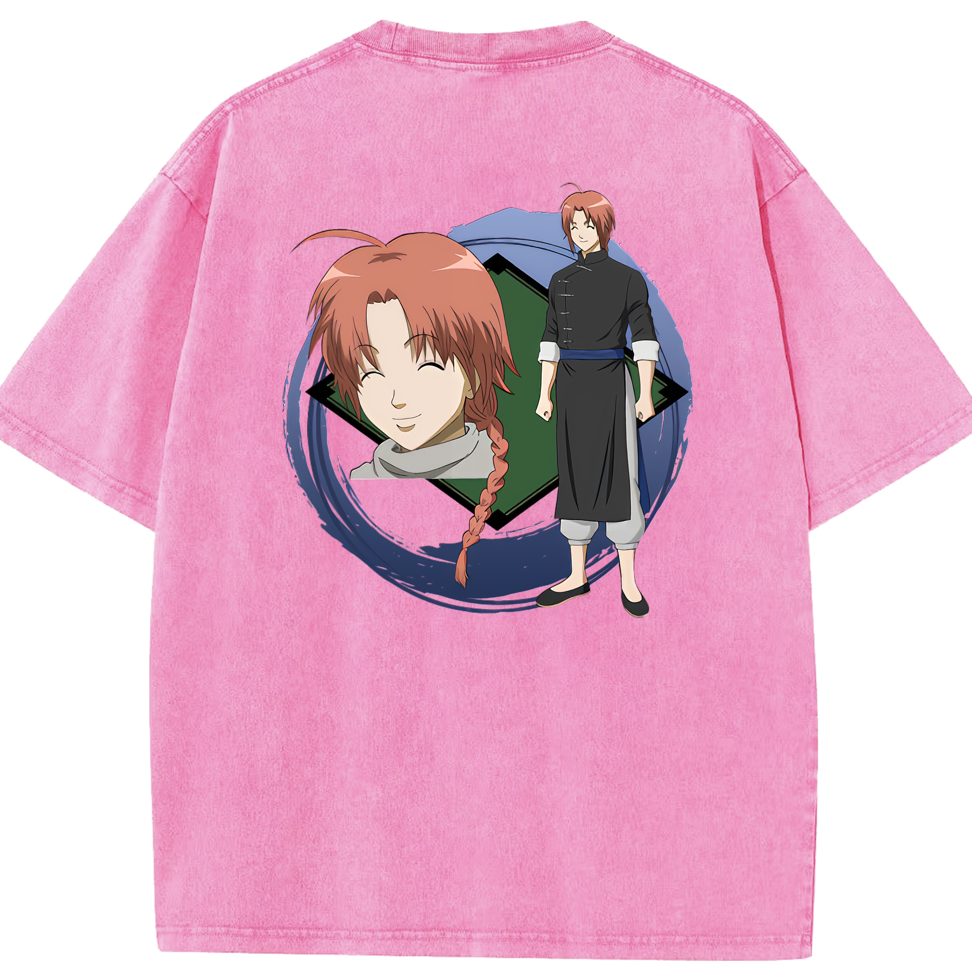 （画像用） ぎんたま 坂田銀時（さかたぎんとき） 神楽 志村新八（しむら しんぱち） GINTAMA Sakata Gintoki Kagura Shimura Shinpachi 綿100% ヴィンテージ風 半袖Tシャツ（背面プリント）